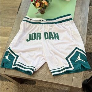 Jordan White and Teal Mesh Shorts for kids size 2xl NWT